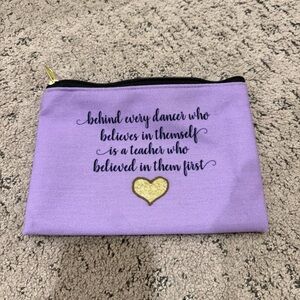 Purple Pouch with Inspirational Quote for Dance Teachers